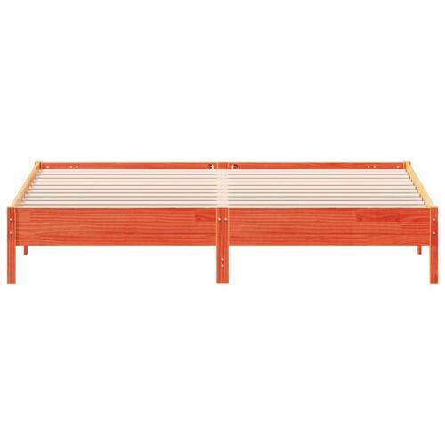 Sengeramme uden madras 200x200 cm massivt fyrretræ gyldenbrun