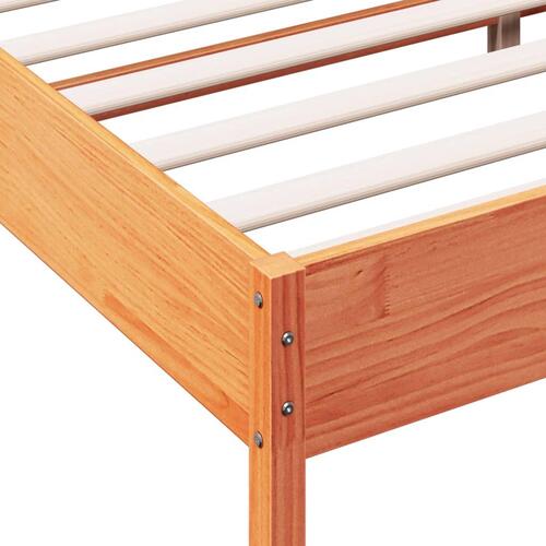 Sengeramme uden madras 200x200 cm massivt fyrretræ gyldenbrun