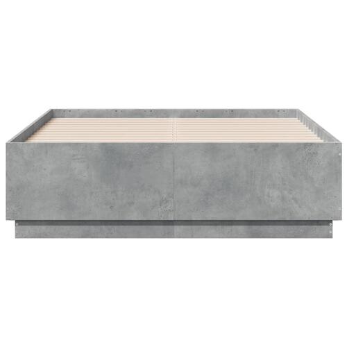 Sengestel 140x190 cm konstrueret træ betongrå