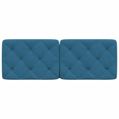 Gavlpude 120 cm i velour - blå, diamantquiltet