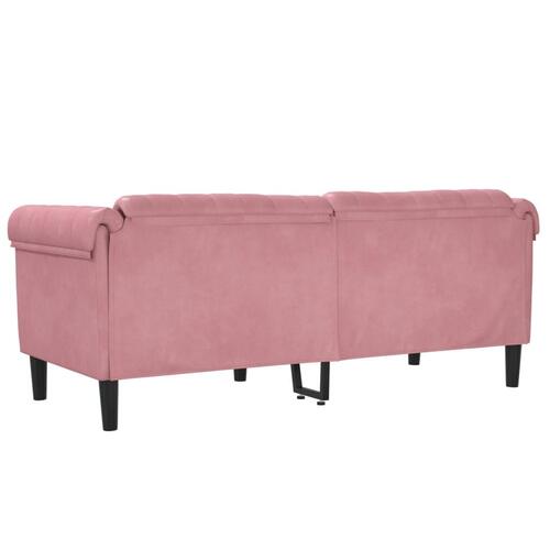 2-personers sofa velour lyserød