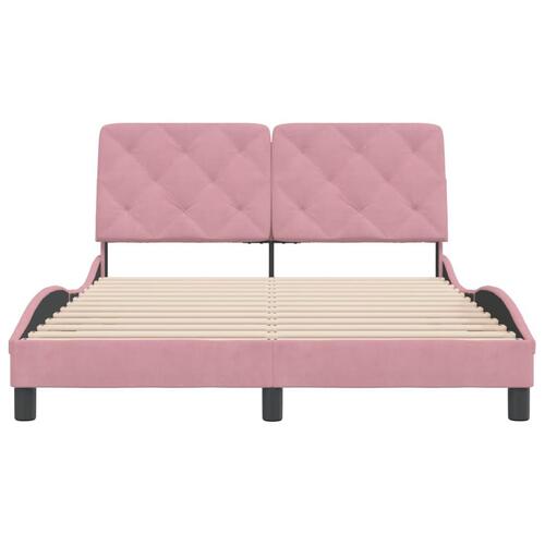 Sengeramme med sengegavl 120x200 cm fløjl pink