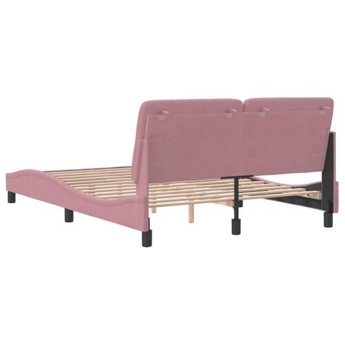 Sengeramme med sengegavl 120x200 cm fløjl pink