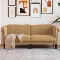 2-personers sofa imiteret ruskind brun
