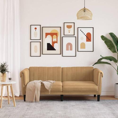 2-personers sofa imiteret ruskind brun