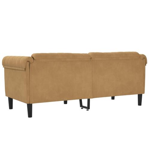 2-personers sofa imiteret ruskind brun