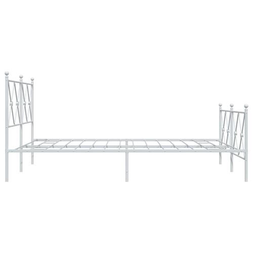 Sengeramme med sengegavl og fodgærde 140x190 cm metal hvid