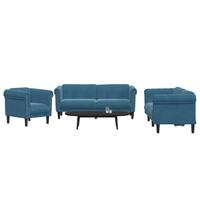 3 personers sofa velour blå