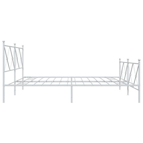 Sengeramme med sengegavl og fodgærde 200x200 cm metal hvid