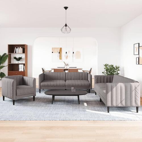 3 personers sofa stof gråbrun