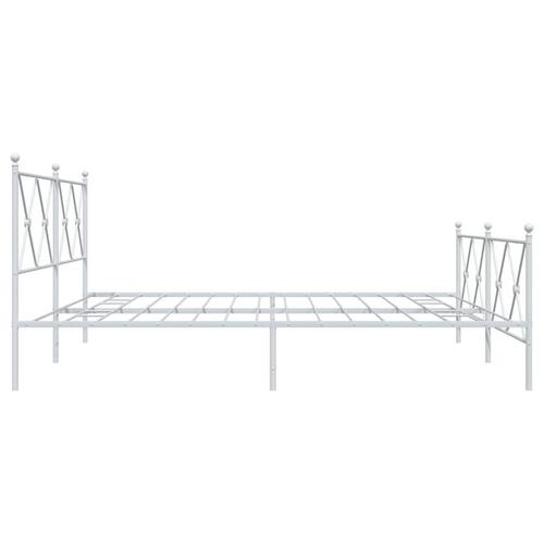 Sengeramme med sengegavl og fodgærde 183x213 cm metal hvid