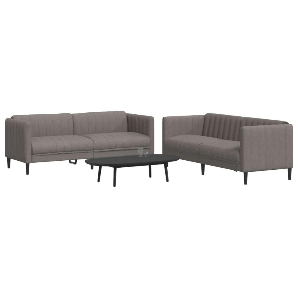 2 personers sofa stof gråbrun