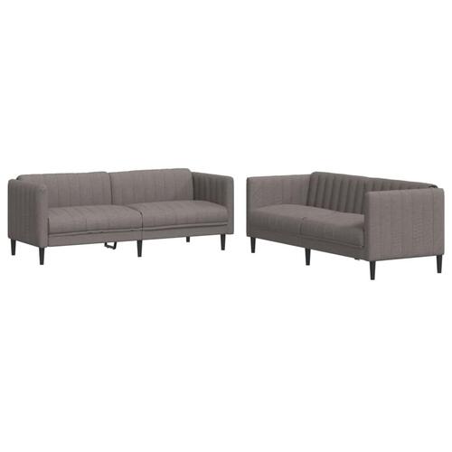 2 personers sofa stof gråbrun