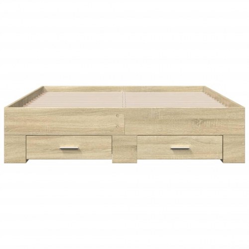 Sengeramme med 4 skuffer 135 x 190 cm - sonoma-eg