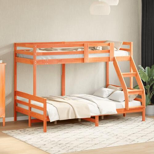 Køjeseng 80x200/120x200 cm massivt fyrretræ gyldenbrun