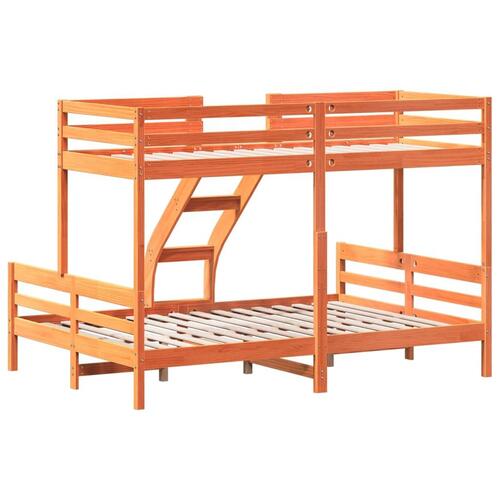 Køjeseng 80x200/140x200 cm massivt fyrretræ gyldenbrun