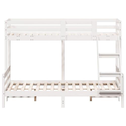 Køjeseng 80x200/140x200 cm massivt fyrretræ hvid