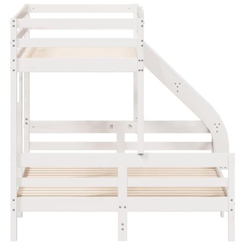 Køjeseng 80x200/140x200 cm massivt fyrretræ hvid