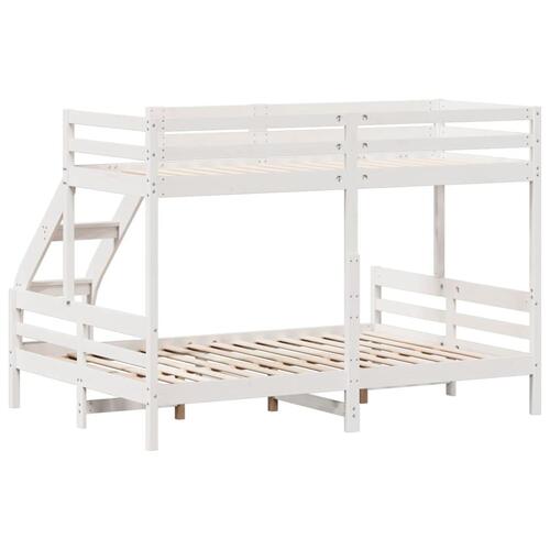 Køjeseng 80x200/140x200 cm massivt fyrretræ hvid