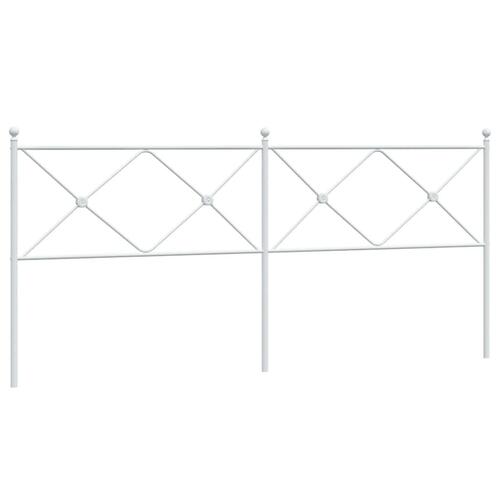 Sengegavl 193 cm metal hvid
