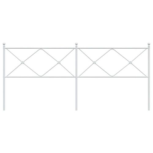 Sengegavl 193 cm metal hvid