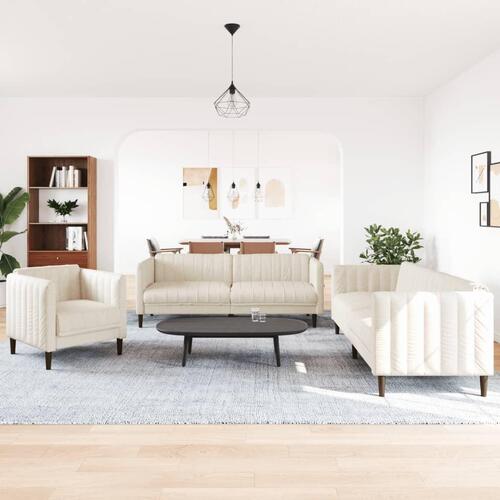 3 personers sofa stof cremefarvet