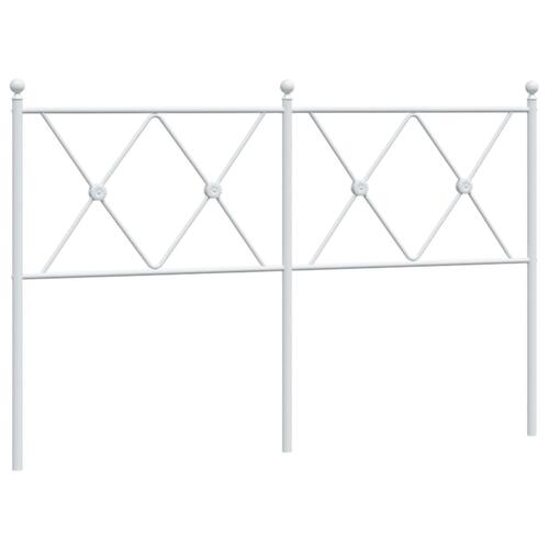 Sengegavl 137 cm metal hvid