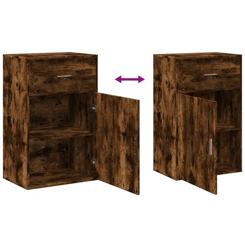 Opbevaringsskab 56,5x39x90 cm konstrueret træ røget egetræ