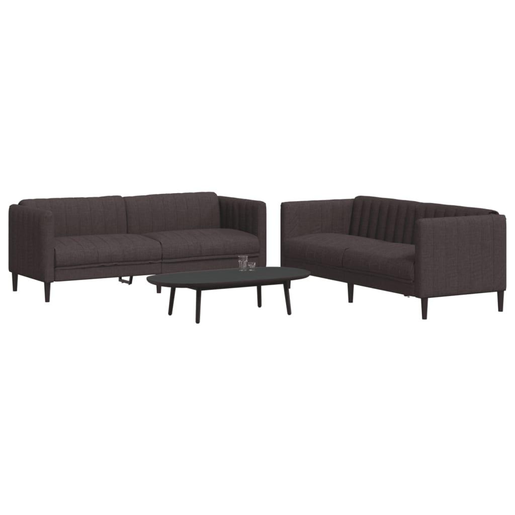2 personers sofa stof mørkebrun