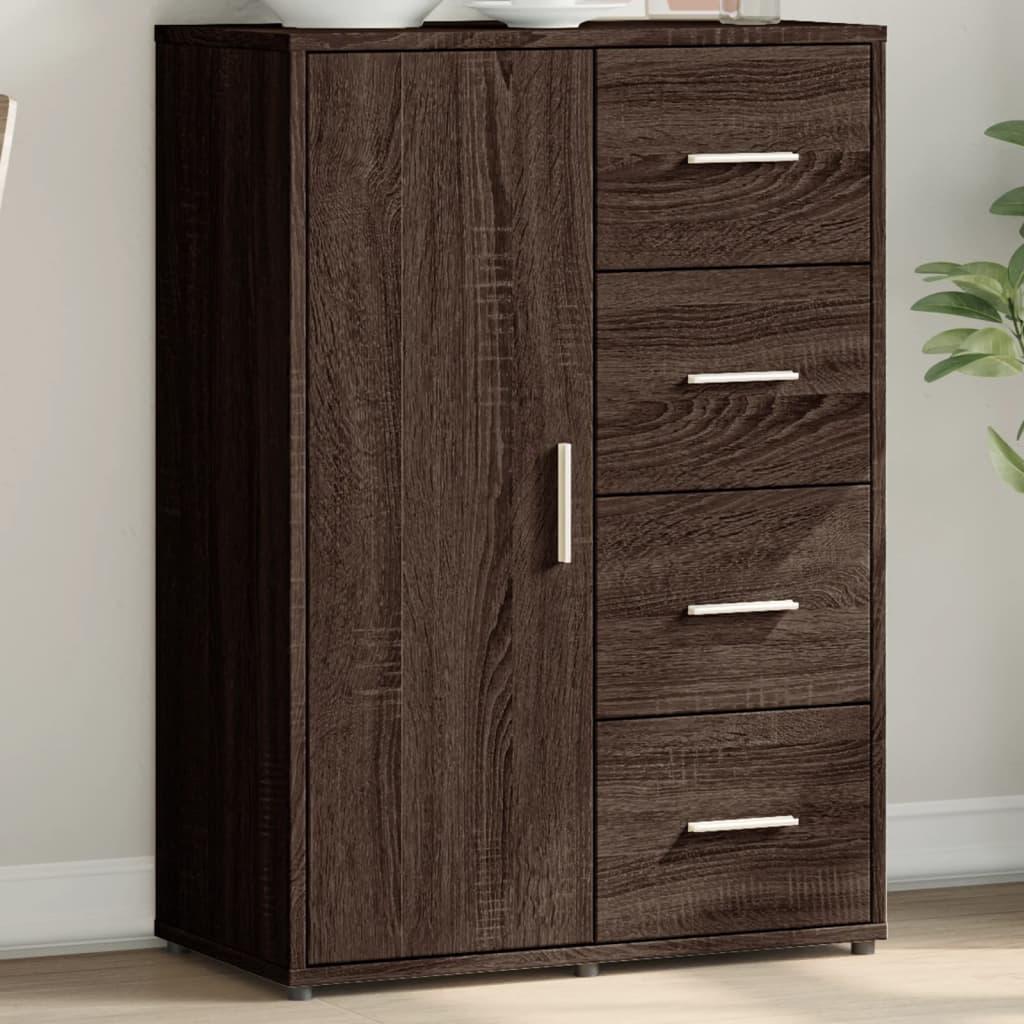 Skænk 60x31x84 cm konstrueret træ brun egetræsfarve