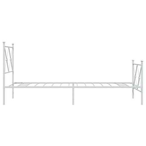 Sengeramme med sengegavl og fodgærde 80x200 cm metal hvid
