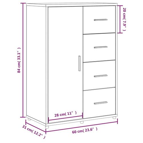 Skab 60x31x84 cm konstrueret træ hvid