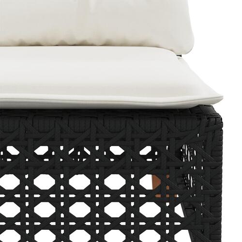 Hjørnemodul til havesofa med hynder polyrattan sort