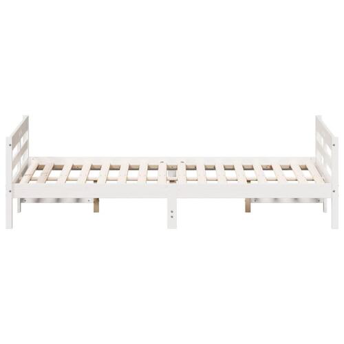 Sengeramme uden madras 140x200 cm massivt fyrretræ hvid
