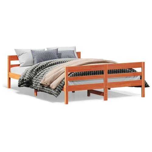 Sengeramme uden madras 120x200 cm massivt fyrretræ gyldenbrun