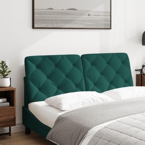 Gavlpude 120 cm i velour - mørkegrøn sengegavlspude