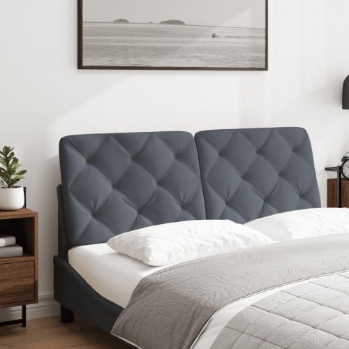 Gavlpude 120 cm i velour - mørkegrå