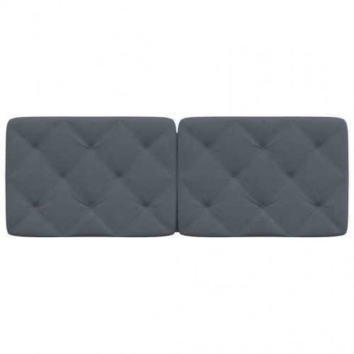 Gavlpude 120 cm i velour - mørkegrå