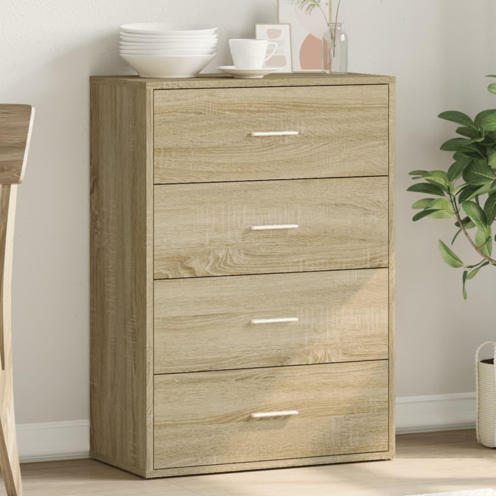 Skab 60x31x84 cm konstrueret træ røget egetræsfarve