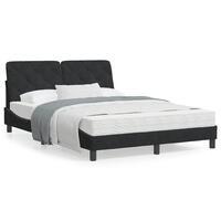 Seng med madras 140x190 cm velour sort