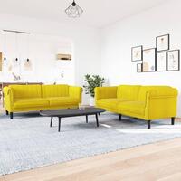2 personers sofa velour gul