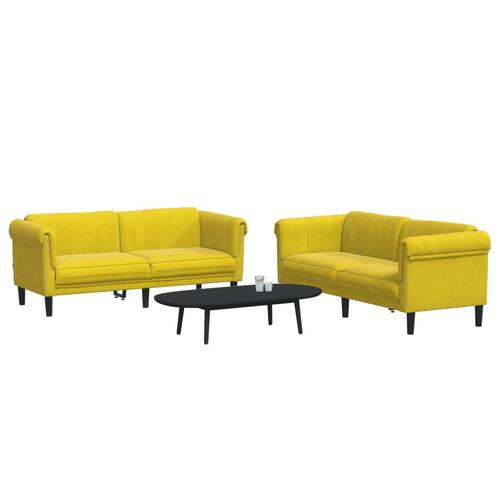 2 personers sofa velour gul
