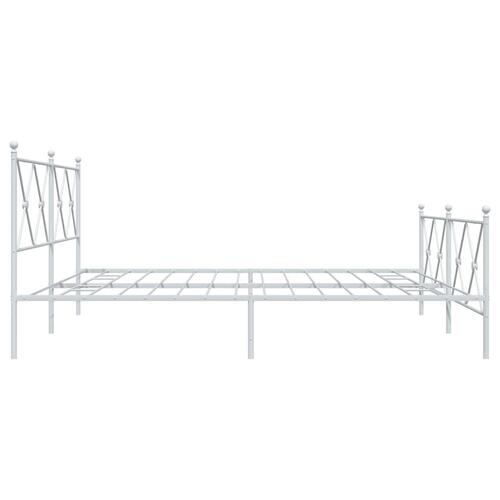 Sengeramme med sengegavl og fodgærde 180x200 cm metal hvid