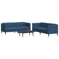 2 personers sofa stof blå