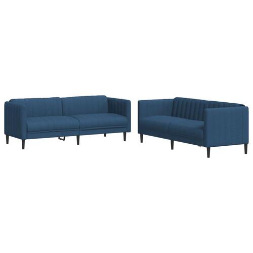 2 personers sofa stof blå