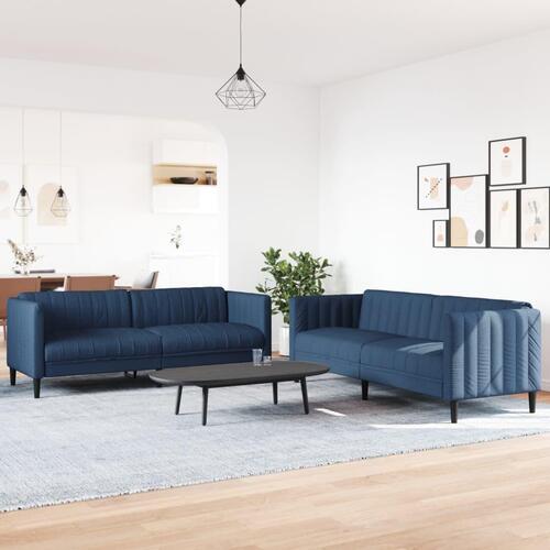 2 personers sofa stof blå