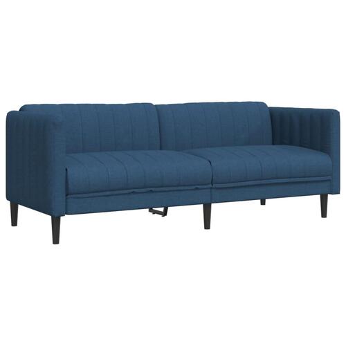 2 personers sofa stof blå