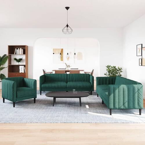 3 personers sofa stof mørkegrøn