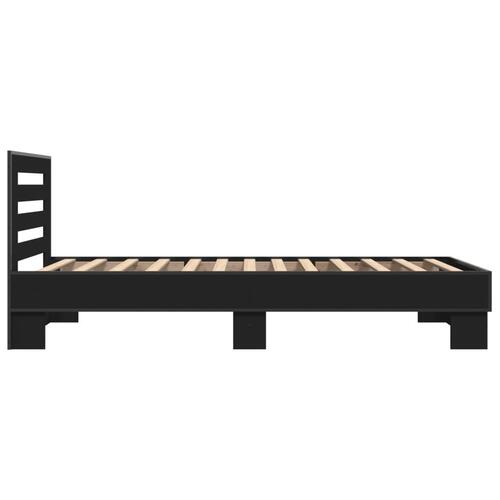 Sengeramme 90x200 cm konstrueret træ og metal sort