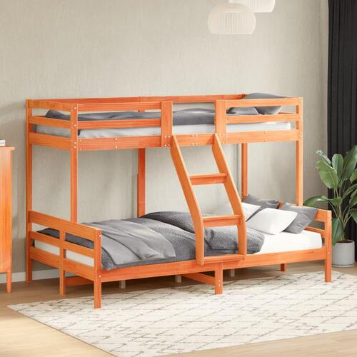Køjeseng 80x200/120x200 cm massivt fyrretræ gyldenbrun